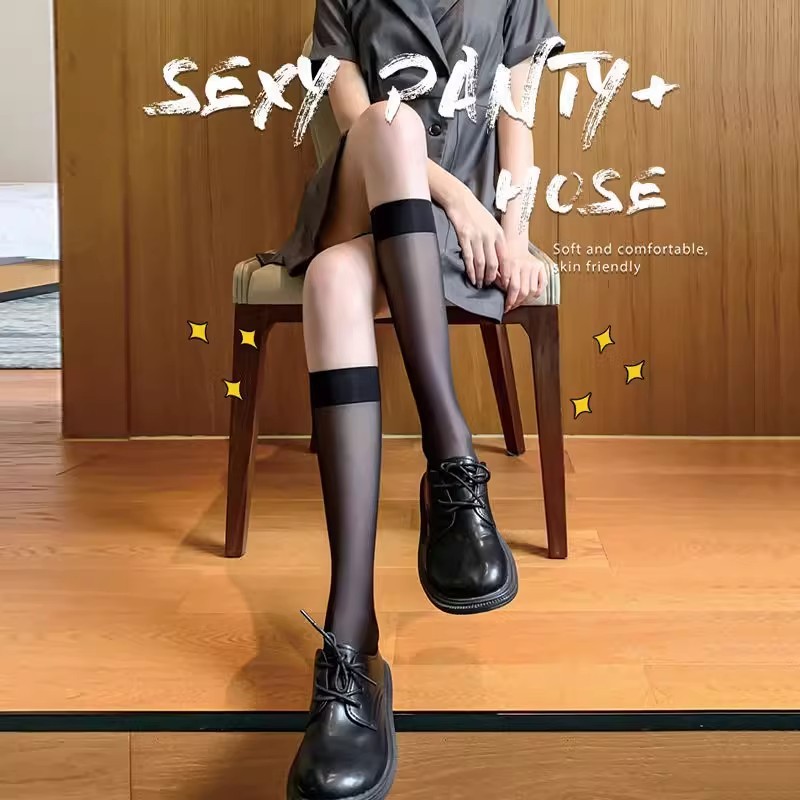 丝袜黑色半截网纱长筒过膝甜美可爱包芯丝大腿袜成人情趣用品